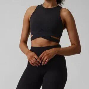 Athleta Conscious Cut Out Black Crop Top